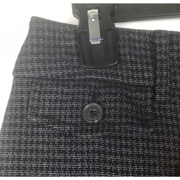 Loft High Waist Trouser Mid Rise Pants Houndstooth Wide Leg Navy Black Size 2 - Picture 4 of 9